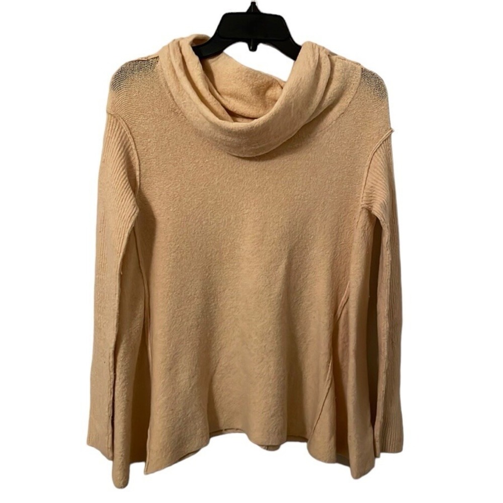 Free People Cream Strawberry Fields Cowl Neck Off Shoulder Sweater Size S